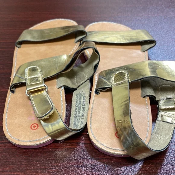 Lilly Pulitzer for Target Gold Sandals Size 2 - Picture 3 of 6